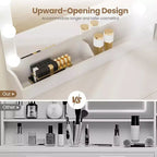 Toeletta con Specchio, Luci LED e Presa di Corrente, Tavolo da Trucco con 3 Cassetti e Ripiani Contenitori, Scrivania per Camera da Letto, Cabina Armadio