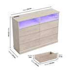 Comò per camera da letto, cassettiera a 6 cassetti, mobile a 6 cassetti con spazio aperto, armadietto moderno di grande capacità, soggiorno, corridoio