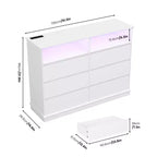 Comò per camera da letto, cassettiera a 6 cassetti, mobile a 6 cassetti con spazio aperto, armadietto moderno di grande capacità, soggiorno, corridoio