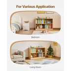 VEVOR Libreria Montessori, Organizzatore per Giocattoli Largo 90 cm, Mobile Contenitore a 2 Livelli per Bambini, Arredamento per Asilo Nido, Libreria per Bambini, Marrone