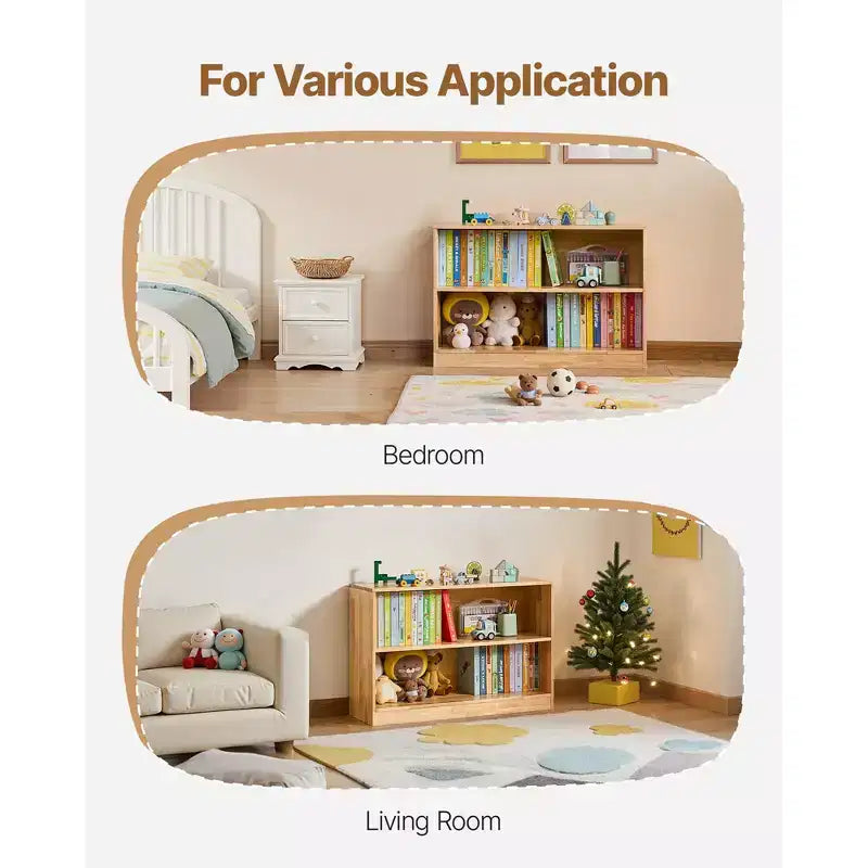 VEVOR Libreria Montessori, Organizzatore per Giocattoli Largo 90 cm, Mobile Contenitore a 2 Livelli per Bambini, Arredamento per Asilo Nido, Libreria per Bambini, Marrone