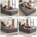 COZONY 49.2 Divano Chaise Lounge Convertibile Sovradimensionato, Sedia Nuvoletta in Velluto a Coste/Divano Letto, Capacità 400 libbre