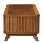 Tavolino da caffè rettangolare Zeus & Ruta da 41,5'' in legno con gambe in legno massello e ripiano inferiore aperto per soggiorno, facile montaggio, noce