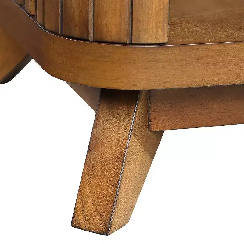 Tavolino da caffè rettangolare Zeus & Ruta da 41,5'' in legno con gambe in legno massello e ripiano inferiore aperto per soggiorno, facile montaggio, noce