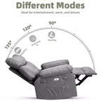 Poltrona reclinabile elettrica a 360° con funzione Power Swivel Rocker, riscaldamento e massaggio, in pelle PU (imbottitura 1,5X in spugna per soggiorno)
