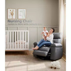 Poltrona reclinabile elettrica a 360° con funzione Power Swivel Rocker, riscaldamento e massaggio, in pelle PU (imbottitura 1,5X in spugna per soggiorno)