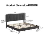 Struttura Letto King Size con Testiera Regolabile, Giroletto Imbottito King Size con Robuste Doghe in Legno, Base Materasso