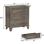 Cassettiera moderna a 3 cassetti, comò compatto in legno con robuste maniglie in metallo, salvaspazio per camera da letto, ingresso, corridoio