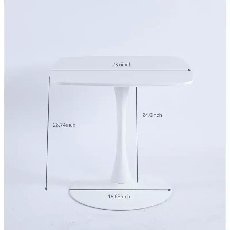 Homy Casa Tavolo da pranzo a piedistallo quadrato da 60 cm Tavolo moderno da caffè o da pranzo per spazi compatti