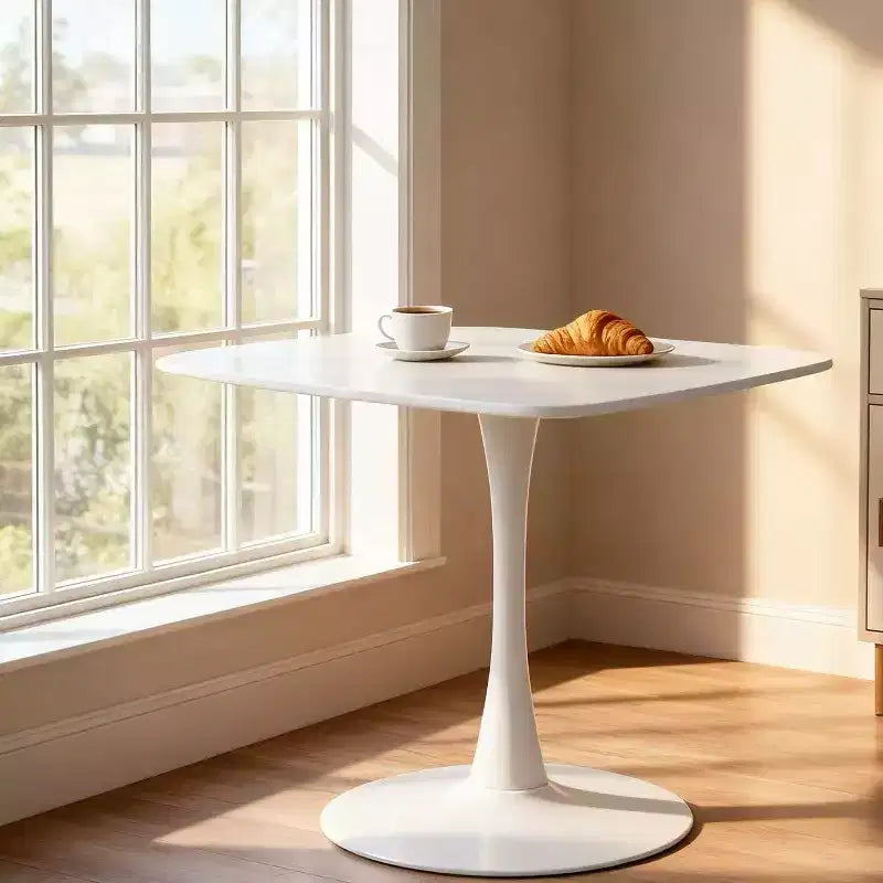Homy Casa Tavolo da pranzo a piedistallo quadrato da 60 cm Tavolo moderno da caffè o da pranzo per spazi compatti