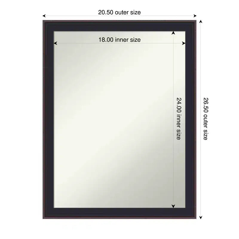 Specchio da parete per bagno Amanti Art Havana Black Bronze senza cornice smussata