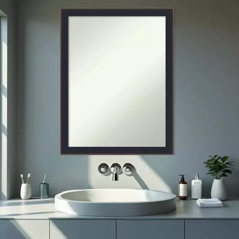 Specchio da parete per bagno Amanti Art Havana Black Bronze senza cornice smussata