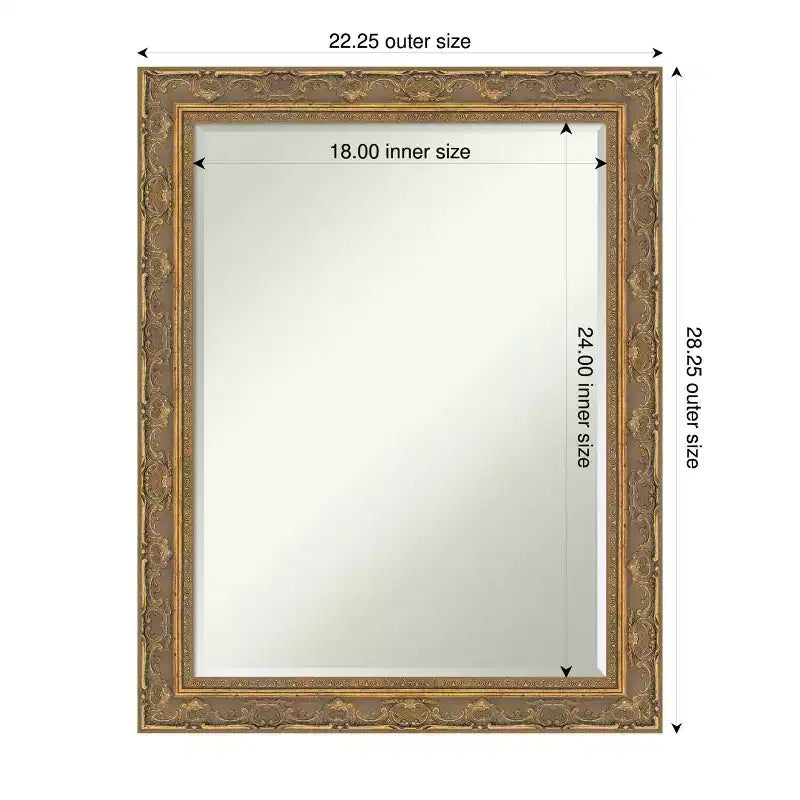 Specchio da parete per bagno Amanti Art Filigree, con bordo smussato da mezzo pollice