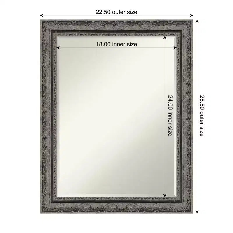 Specchio da parete per bagno Amanti Art Filigree, con bordo smussato da mezzo pollice