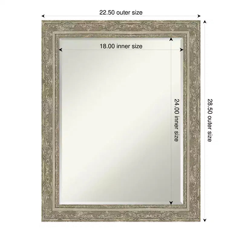 Specchio da parete per bagno Amanti Art Filigree, con bordo smussato da mezzo pollice