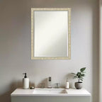 Specchio da parete per bagno Amanti Art Lila, con cornice in legno smussata da mezzo pollice