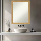 Specchio da parete per bagno Amanti Art Lila, con cornice in legno smussata da mezzo pollice