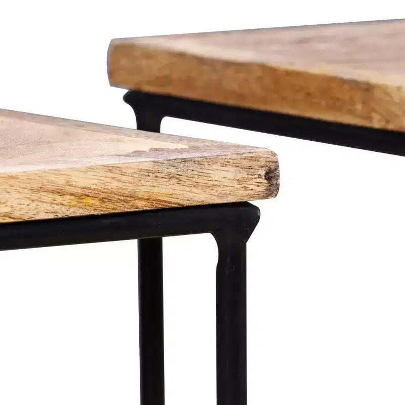 vidaXL Tavolino da caffè Legno di mango massello, Ferro Modulare medio