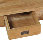 vidaXL Tavolino da caffè in legno massello di teak con due cassetti - Tavolo in stile rustico marrone per soggiorno e salotto, facile da montare
