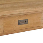 vidaXL Tavolino da caffè in legno massello di teak con due cassetti - Tavolo in stile rustico marrone per soggiorno e salotto, facile da montare