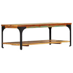 vidaXL Tavolino da caffè Tavolino da divano con ripiano portaoggetti Legno massello - 100 x 60 x 35 cm legno massello di recupero