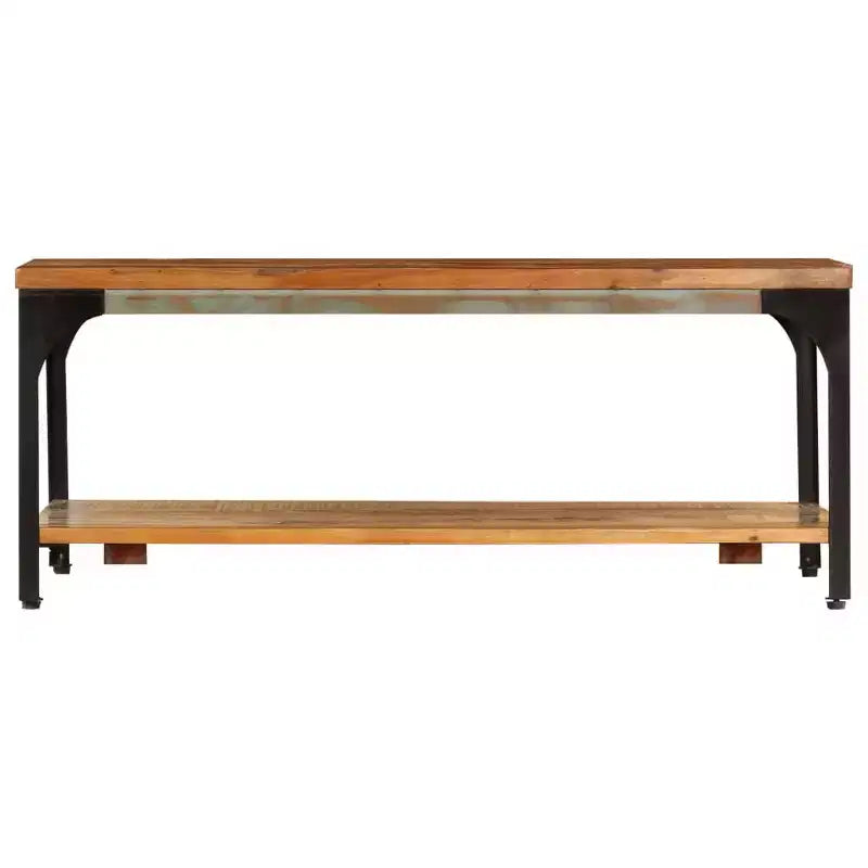 vidaXL Tavolino da caffè Tavolino da divano con ripiano portaoggetti Legno massello - 100 x 60 x 35 cm legno massello di recupero