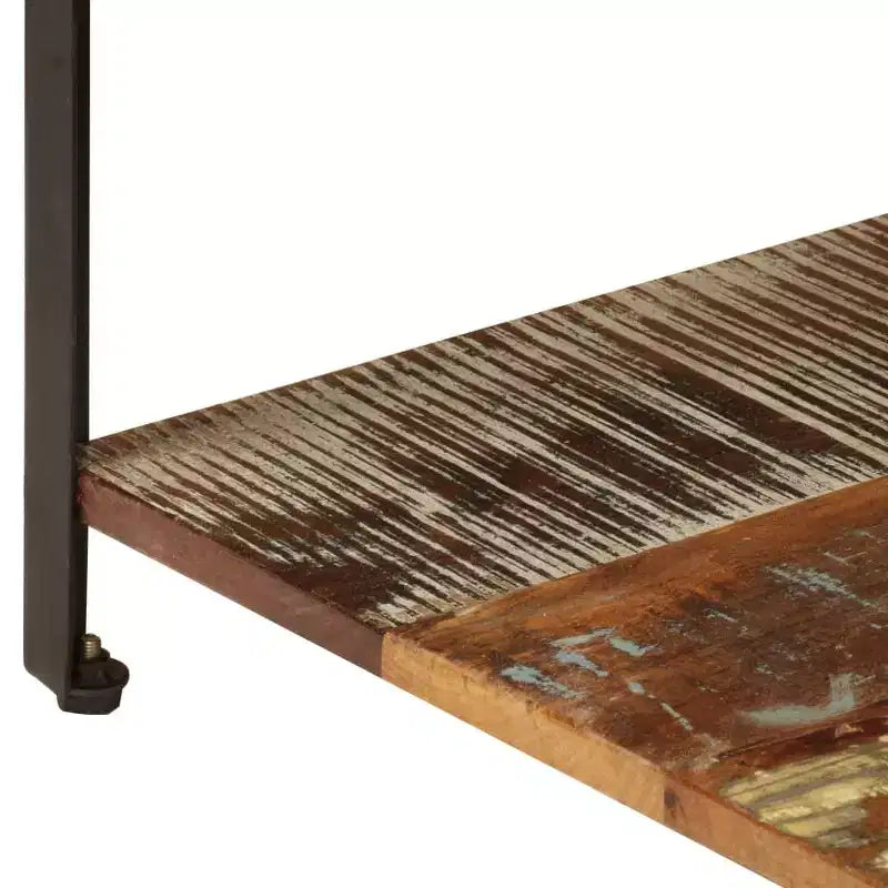 vidaXL Tavolino da caffè Tavolino da divano con ripiano portaoggetti Legno massello - 100 x 60 x 35 cm legno massello di recupero