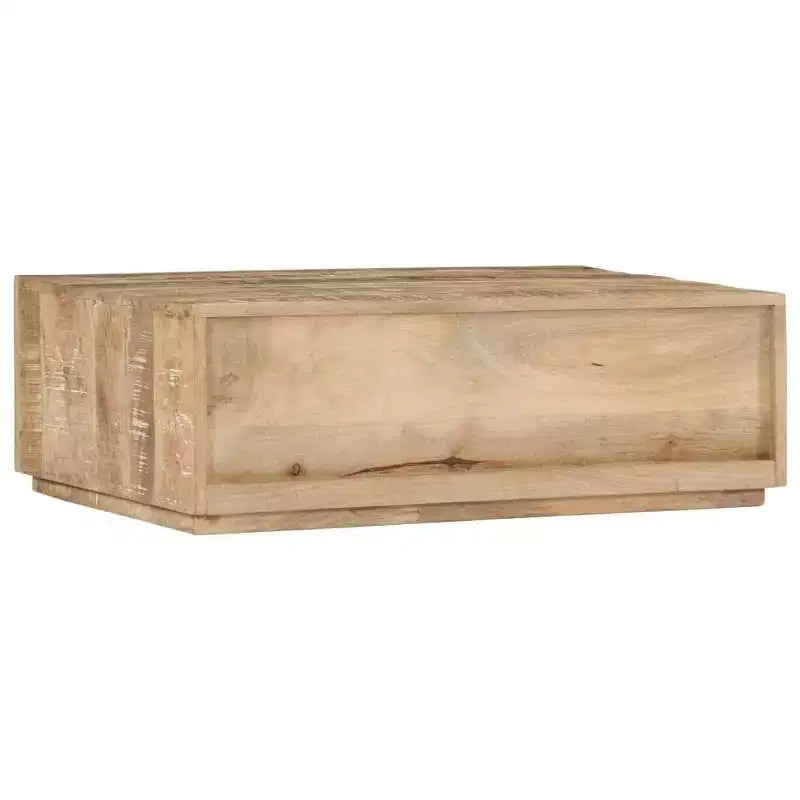 vidaXL Tavolino da caffè con 4 cassetti - Mobile artigianale in legno massello di mango - Elegante design rustico per soggiorno - Tavolino da divano marrone