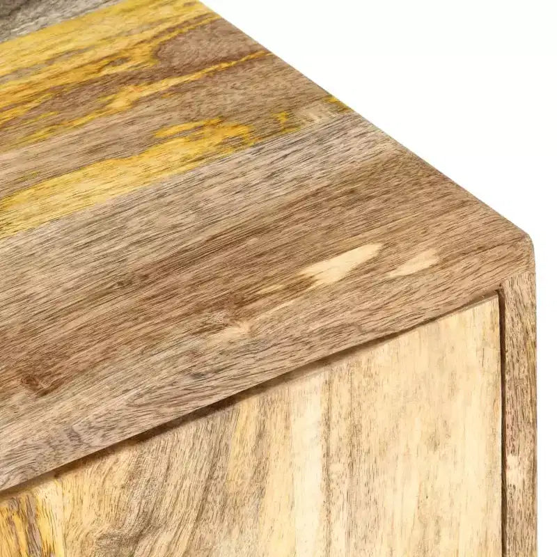 vidaXL Tavolino da caffè basso con contenitore - Realizzato in legno massello di mango con gambe in acciaio verniciato a polvere, design rustico e industriale, marrone