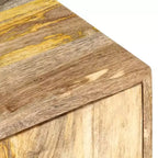 vidaXL Tavolino da caffè basso con contenitore - Realizzato in legno massello di mango con gambe in acciaio verniciato a polvere, design rustico e industriale, marrone
