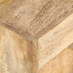 vidaXL Tavolino da caffè basso con contenitore - Realizzato in legno massello di mango con gambe in acciaio verniciato a polvere, design rustico e industriale, marrone