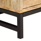 vidaXL Tavolino da caffè basso con contenitore - Realizzato in legno massello di mango con gambe in acciaio verniciato a polvere, design rustico e industriale, marrone