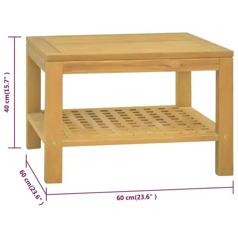vidaXL Tavolino da caffè 60x60x40 cm in Legno Massello di Teak