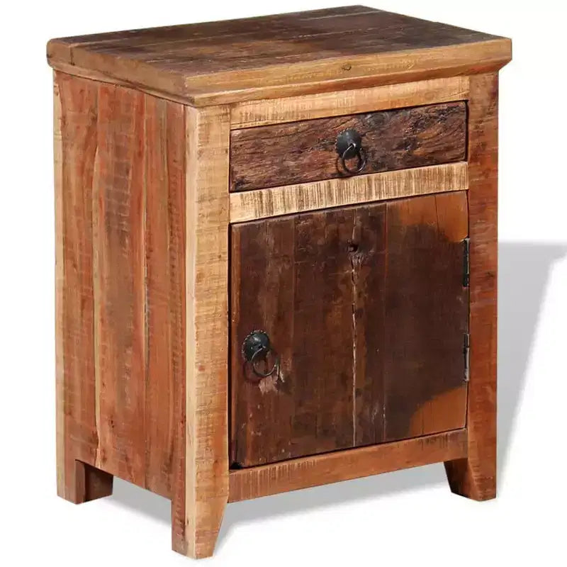 vidaXL Comodino Marrone in Legno Massello di Acacia e Legno di Recupero Piccolo