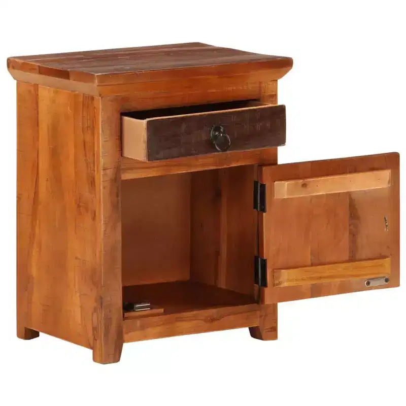 vidaXL Comodino Marrone in Legno Massello di Acacia e Legno di Recupero Piccolo