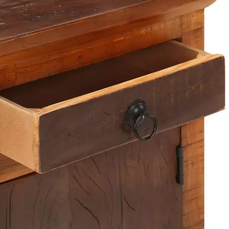 vidaXL Comodino Marrone in Legno Massello di Acacia e Legno di Recupero Piccolo