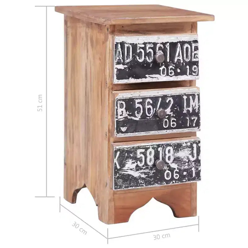vidaXL Comodino 30x30x51 cm in Legno Massello di Mogano