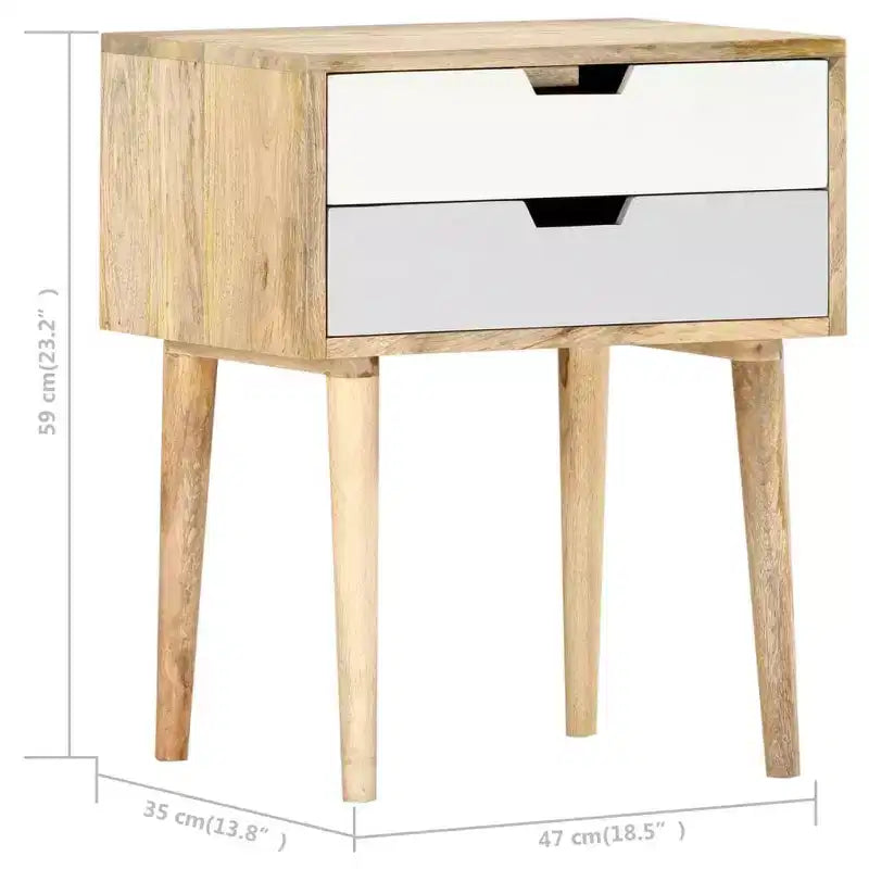 vidaXL Comodino 18,5x13,8x23,2 cm Legno Massello di Mango