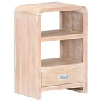 vidaXL Comodino in acacia sbiancata, in legno massello di acacia, marrone medio-chiaro
