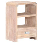 vidaXL Comodino in acacia sbiancata, in legno massello di acacia, marrone medio-chiaro