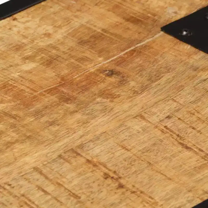 vidaXL Comodino 43x30x51 cm Legno Massello di Mango Grezzo - Durevole, Stile Industriale, Comodino da Camera da Letto, Marrone e Nero, Ampio Spazio per Riporre