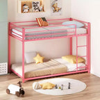 JOYMOR Bunk Bed Twin Over Twin, Metal Twin Size Bed Frame with Safety Guardraild for Boys Girls