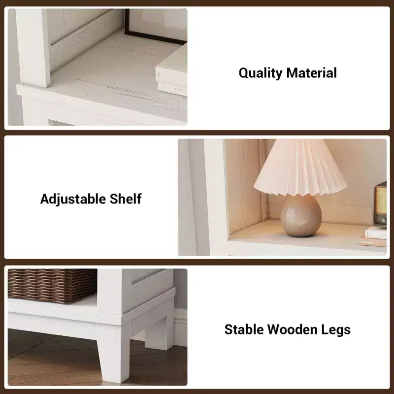Libreria stretta a 5 ripiani con gambe in legno, libreria stretta in stile rustico per soggiorno, appartamento, ufficio