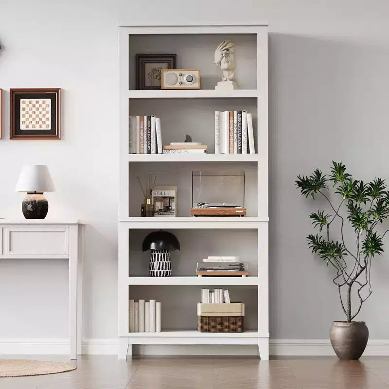 Libreria stretta a 5 ripiani con gambe in legno, libreria stretta in stile rustico per soggiorno, appartamento, ufficio