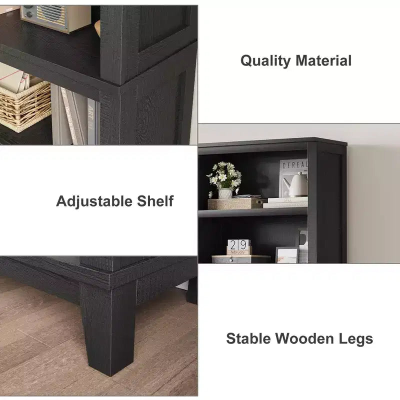 Libreria stretta a 5 ripiani con gambe in legno, libreria stretta in stile rustico per soggiorno, appartamento, ufficio