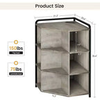 Acekool Mobile ad Angolo con Stazione di Ricarica, Libreria a Triangolo a 3 Livelli con Porte USB, Prese e 9 Scomparti Cubici per Camera da Letto, Ufficio, Soggiorno