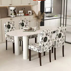 Costway Set di 2 Sedie da Pranzo in Legno con Gambe in Legno di Gomma, Seduta Imbottita e Molle a S, Beige/Grigio da Cucina