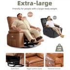Poltrona reclinabile oversize girevole a 360° a dondolo con calore e massaggio (per soggiorno/camera da letto/cameretta adulti)
