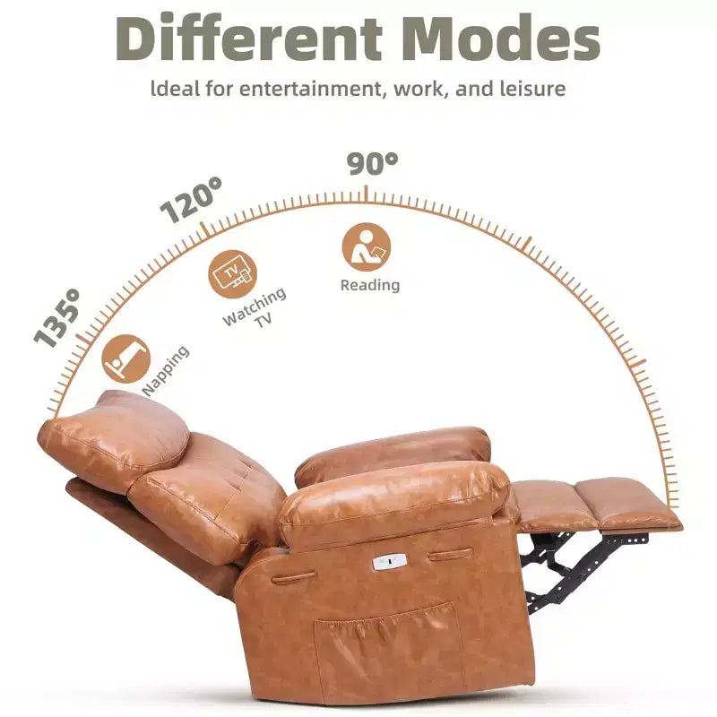 Poltrona reclinabile oversize girevole a 360° a dondolo con calore e massaggio (per soggiorno/camera da letto/cameretta adulti)