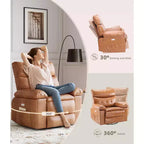 Poltrona reclinabile oversize girevole a 360° a dondolo con calore e massaggio (per soggiorno/camera da letto/cameretta adulti)